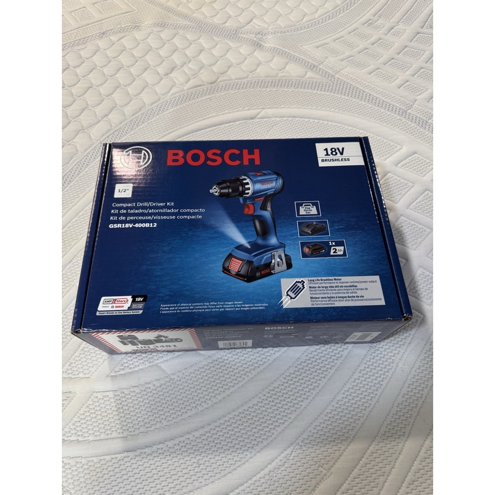 BOSCH Cordless Drill 1/2 in 18V DC GSR18V-400B12 NEW SEALED